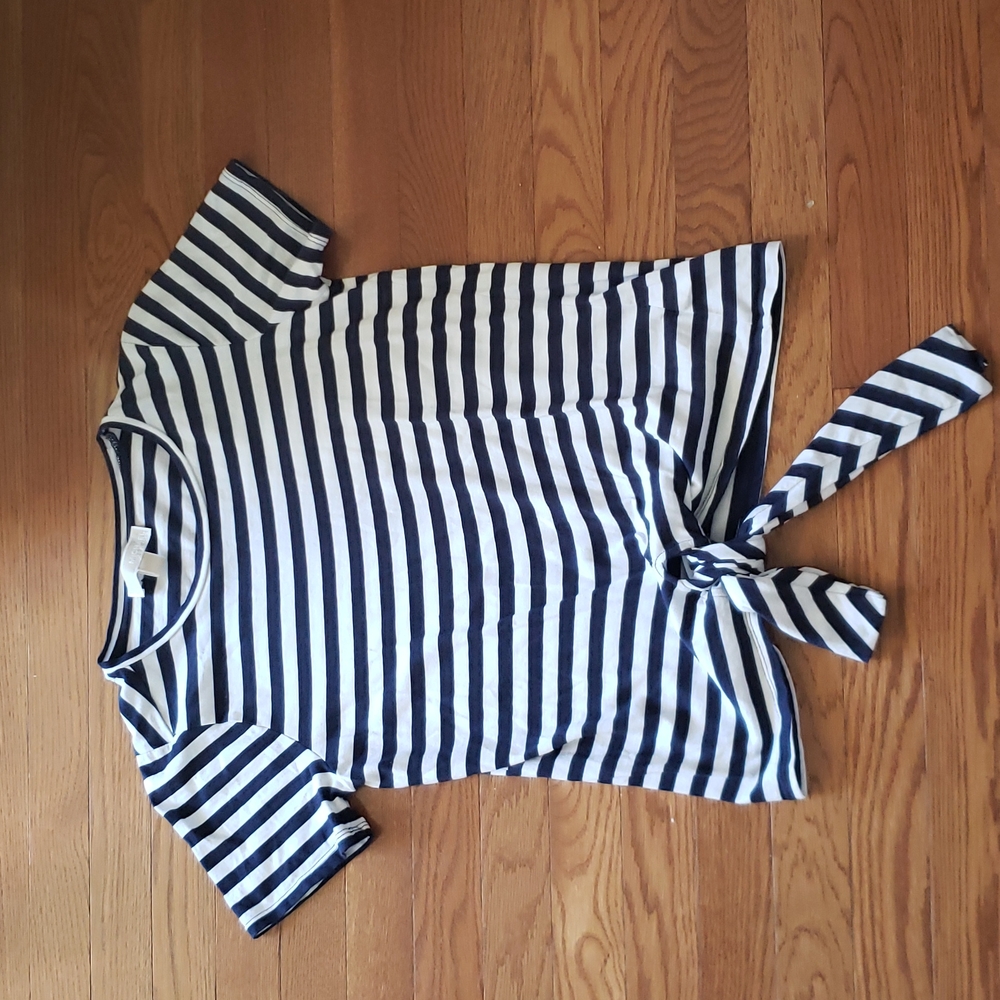 Michael Kors Blue & White Stripe Tee Sz Medium